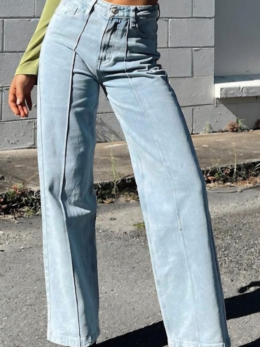Princess Polly Light Blue High-Rise Wide Leg Jeans